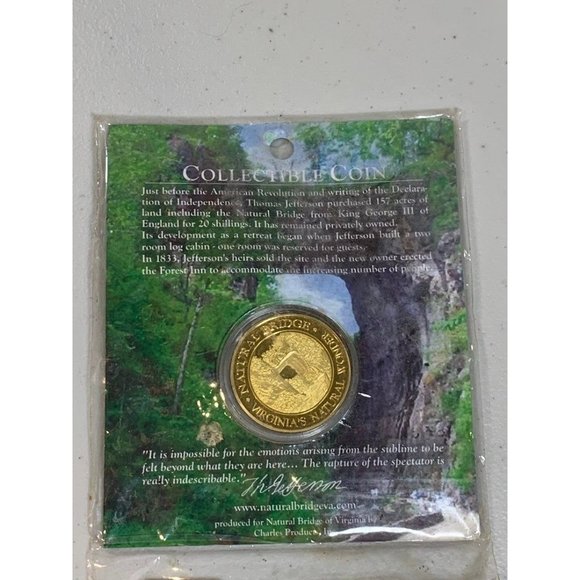 New Vintage Rare Thomas Jefferson 3rd President Commemorative Coin Pure Brass - Picture 2 of 2